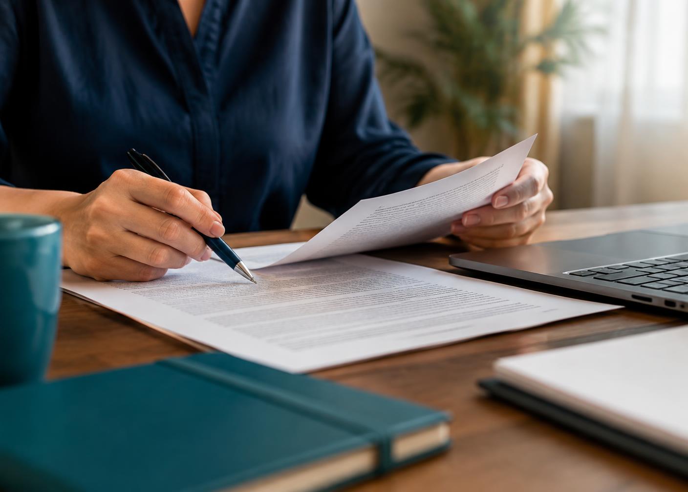 Professional proofreading a printed document